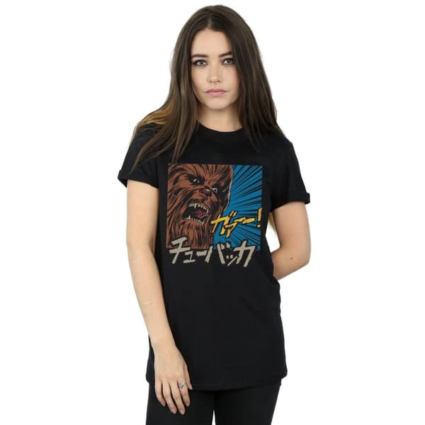 Star Wars Dam/Tjej Chewbacca Roar Pop Art Boyfriend T-shirt i bomull