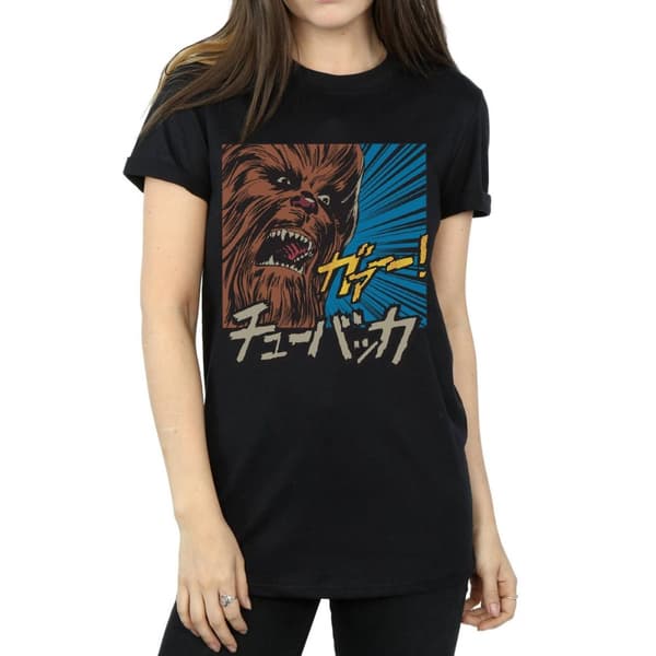 Star Wars Dam/Tjej Chewbacca Roar Pop Art Boyfriend T-shirt i bomull