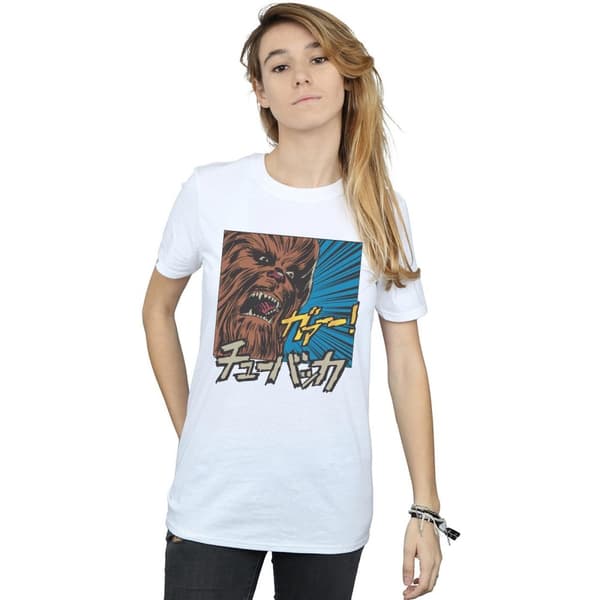 Star Wars Dam/Tjej Chewbacca Roar Pop Art Boyfriend T-shirt i bomull