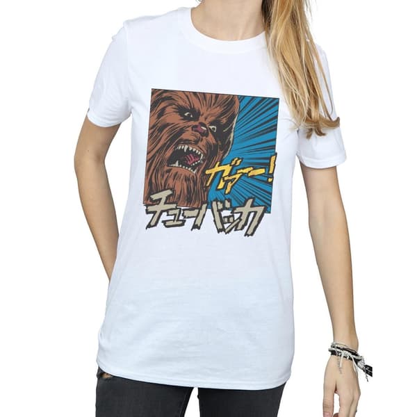 Star Wars Dam/Tjej Chewbacca Roar Pop Art Boyfriend T-shirt i bomull