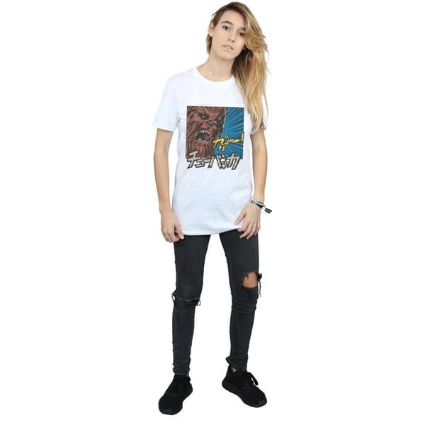 Star Wars Dam/Tjej Chewbacca Roar Pop Art Boyfriend T-shirt i bomull