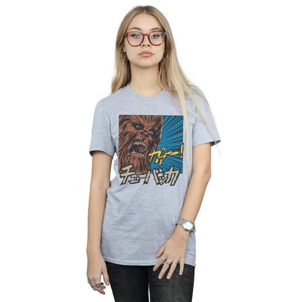 Star Wars Dam/Tjej Chewbacca Roar Pop Art Boyfriend T-shirt i bomull