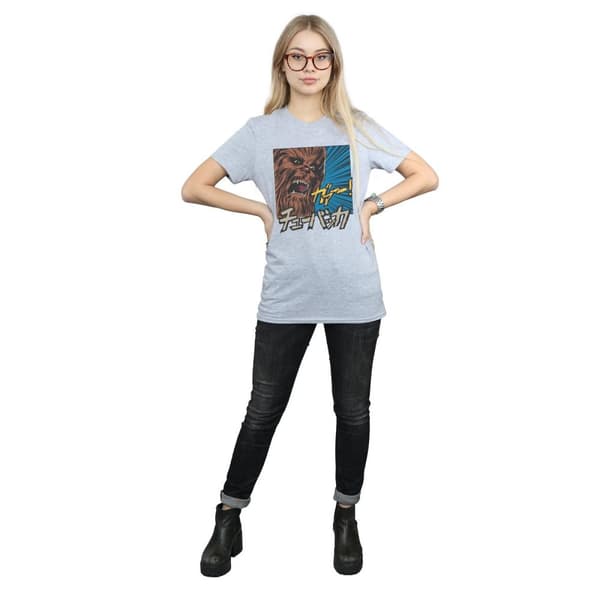 Star Wars Dam/Tjej Chewbacca Roar Pop Art Boyfriend T-shirt i bomull