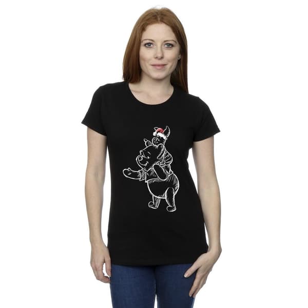 Disney Womens/Ladies Winnie The Pooh Piglet Christmas Cotton T-Shirt