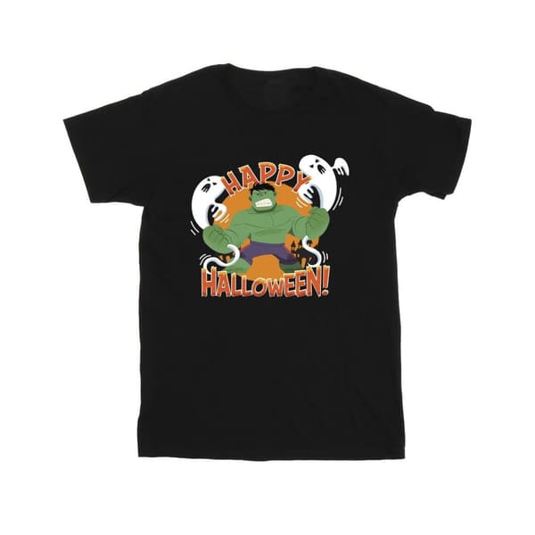 Marvel Girls Hulk Happy Halloween Cotton T-Shirt Black 12-13 Years