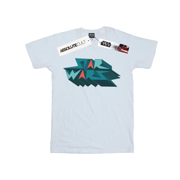 Star Wars Edgy t-shirt med blocklogga i bomull för flickor White 3-4 Years