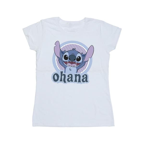 Disney Womens/Ladies Lilo And Stitch Ohana Circle Cotton T-Shirt