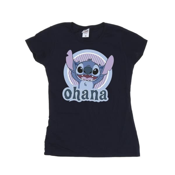 Disney Womens/Ladies Lilo And Stitch Ohana Circle Cotton T-Shirt