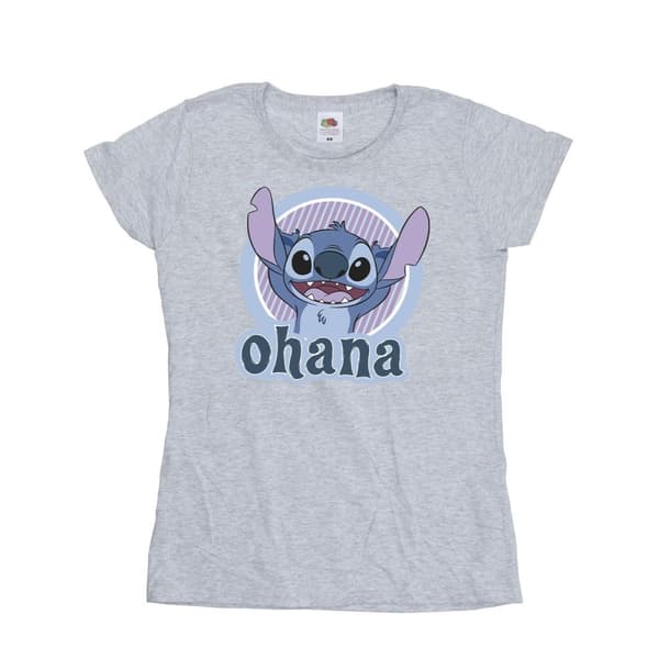 Disney Womens/Ladies Lilo And Stitch Ohana Circle Cotton T-Shirt