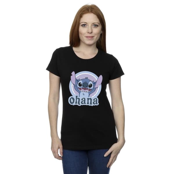 Disney Womens/Ladies Lilo And Stitch Ohana Circle Cotton T-Shirt