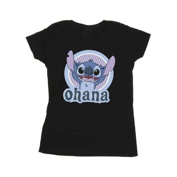 Disney Womens/Ladies Lilo And Stitch Ohana Circle Cotton T-Shirt