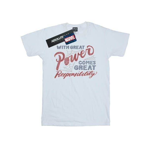 Marvel Womens/Ladies Spider-Man Great Responsibility Cotton Boyfriend T-Shirt