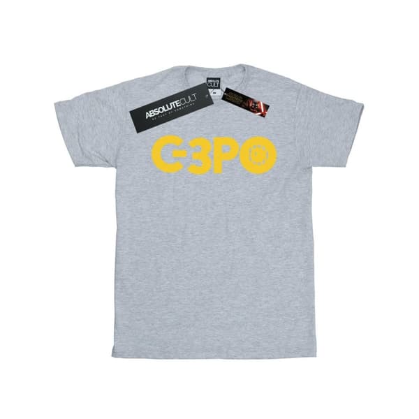 Star Wars Girls The Rise Of Skywalker C-3PO Text Logo Cotton T-Shirt