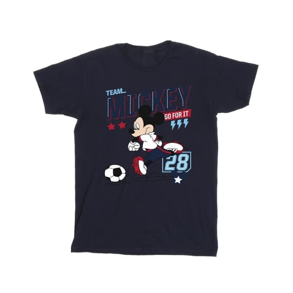 Disney T-shirt i bomull för flickor - Musse Pigg Team Musse Fotboll