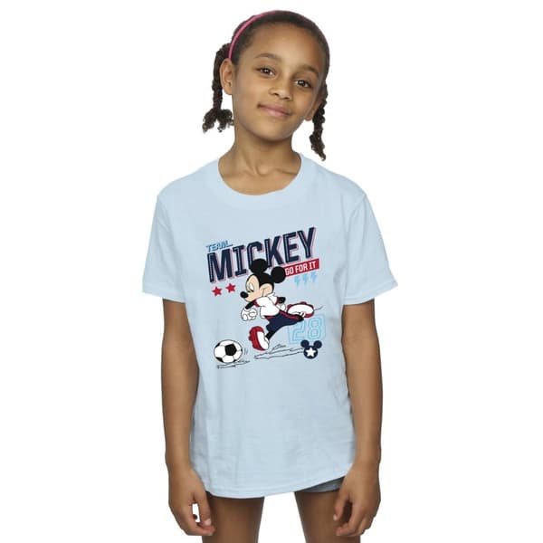 Disney T-shirt i bomull för flickor - Musse Pigg Team Musse Fotboll
