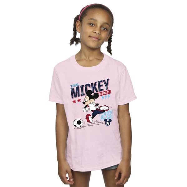 Disney T-shirt i bomull för flickor - Musse Pigg Team Musse Fotboll