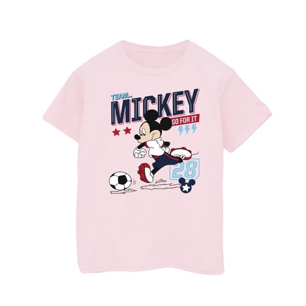 Disney T-shirt i bomull för flickor - Musse Pigg Team Musse Fotboll