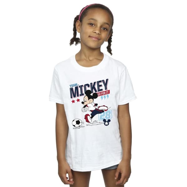 Disney T-shirt i bomull för flickor - Musse Pigg Team Musse Fotboll