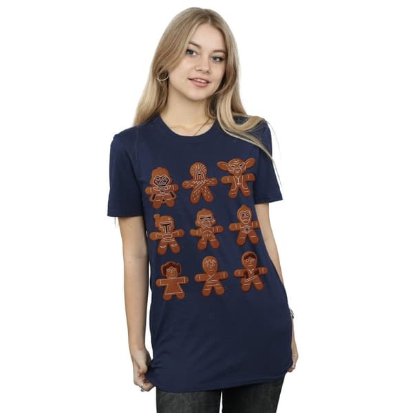 Star Wars Womens/Ladies Christmas Gingerbread Cotton Boyfriend T-Shirt