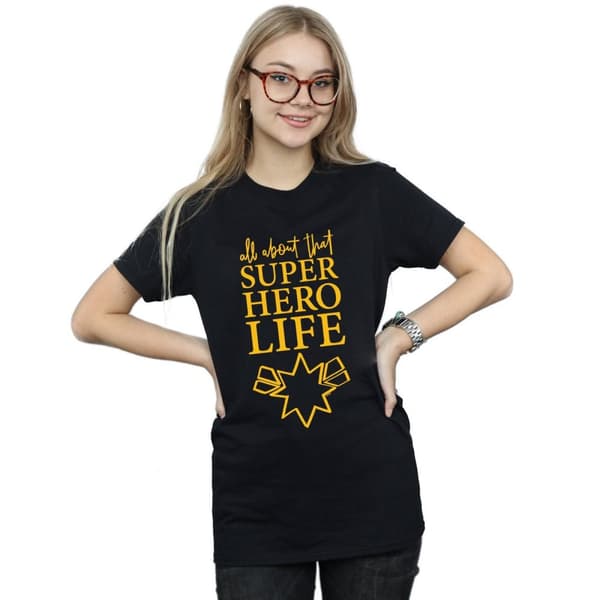 Marvel Womens/Ladies Avengers Endgame Superhero Life Sketch Cotton Boyfriend T-Shirt