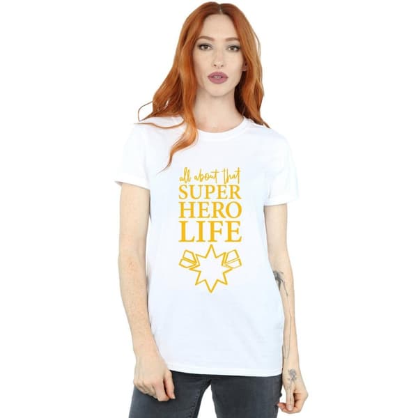 Marvel Womens/Ladies Avengers Endgame Superhero Life Sketch Cotton Boyfriend T-Shirt