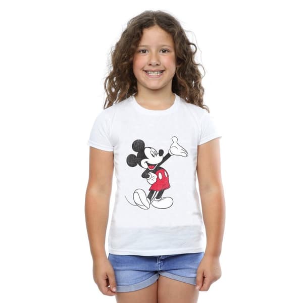 Disney Girls Mickey Mouse Traditional Wave Cotton T-Shirt
