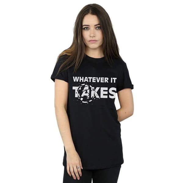 Marvel Womens/Ladies Avengers Endgame Whatever It Takes Cotton Boyfriend T-Shirt