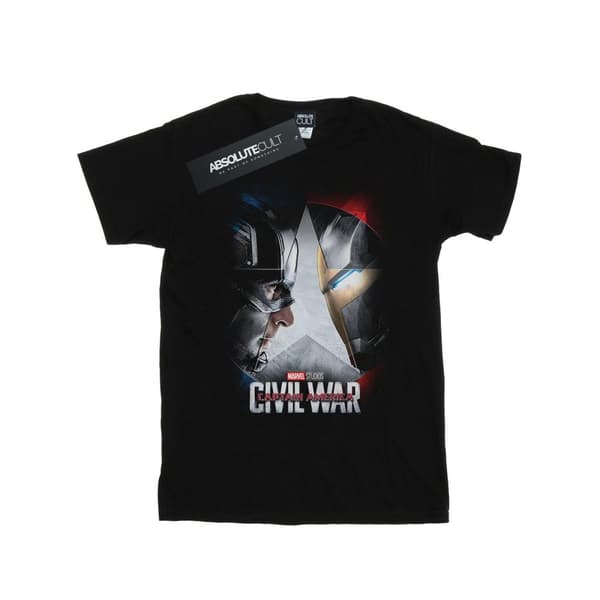 Marvel Studios T-shirt i bomull med Captain America Civil War-affisch för flickor Black 7-8 Years