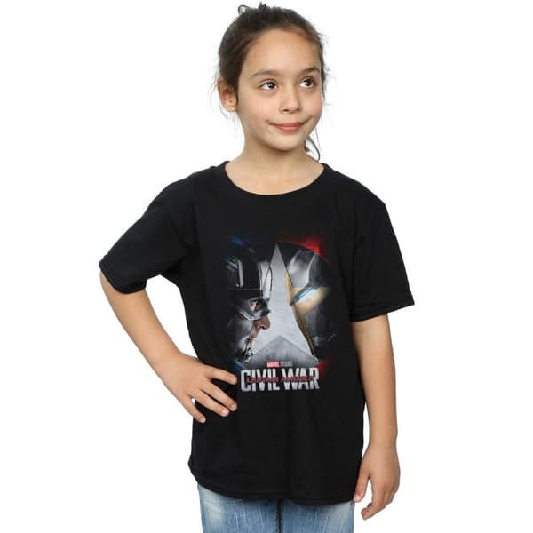 Marvel Studios T-shirt i bomull med Captain America Civil War-affisch för flickor