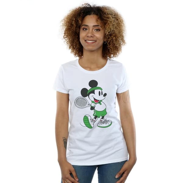 Disney Womens/Ladies Mickey Mouse Tennis Cotton T-Shirt