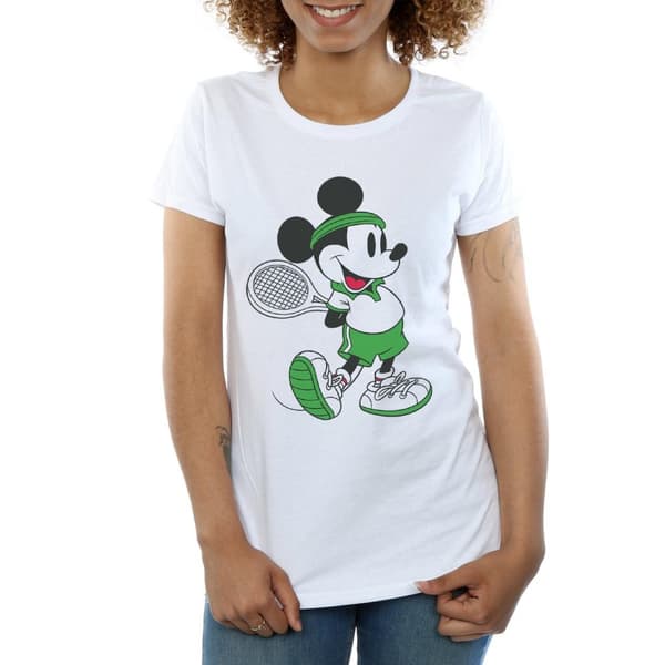 Disney Womens/Ladies Mickey Mouse Tennis Cotton T-Shirt