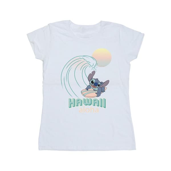 Disney Womens/Ladies Lilo And Stitch Hawaii Cotton T-Shirt White M