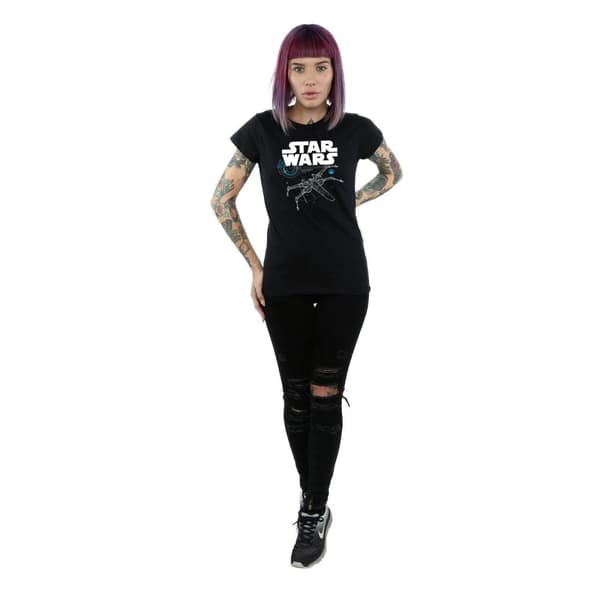 Star Wars Womens/Ladies The Last Jedi X-Wing Cotton T-Shirt