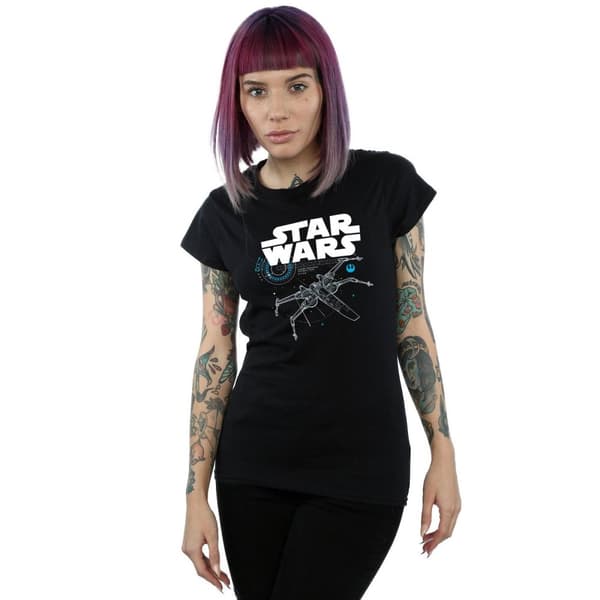 Star Wars Womens/Ladies The Last Jedi X-Wing Cotton T-Shirt