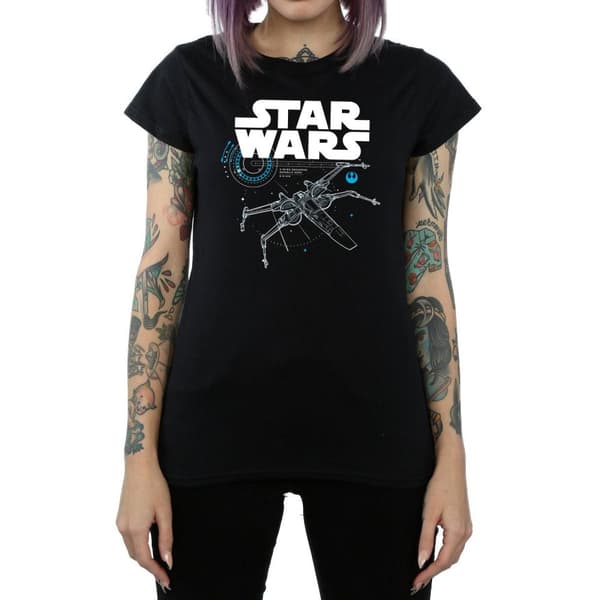 Star Wars Womens/Ladies The Last Jedi X-Wing Cotton T-Shirt