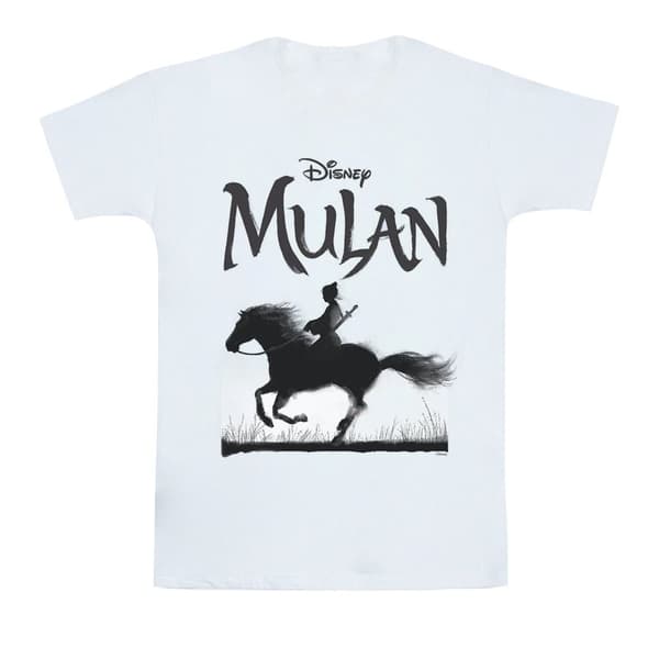 Disney Girls Mulan Movie Mono Horse Cotton T-Shirt White 9-11 Years