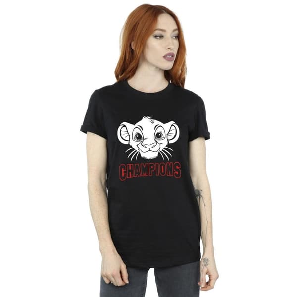 Disney Dam/Tjej Lejonkungen Simba ansikte Champion bomull Boyfriend T-shirt