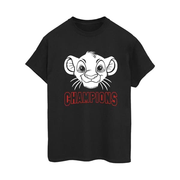 Disney Dam/Tjej Lejonkungen Simba ansikte Champion bomull Boyfriend T-shirt