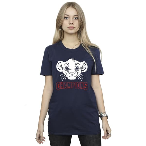 Disney Dam/Tjej Lejonkungen Simba ansikte Champion bomull Boyfriend T-shirt