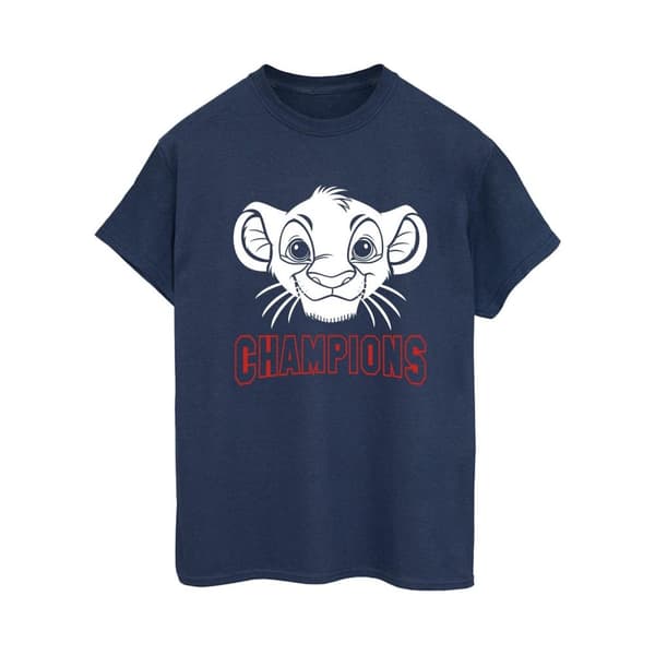 Disney Dam/Tjej Lejonkungen Simba ansikte Champion bomull Boyfriend T-shirt
