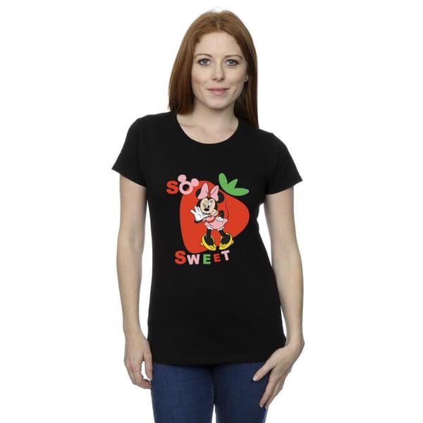 Disney Womens/Ladies Minnie Mouse So Sweet Strawberry Cotton T-Shirt