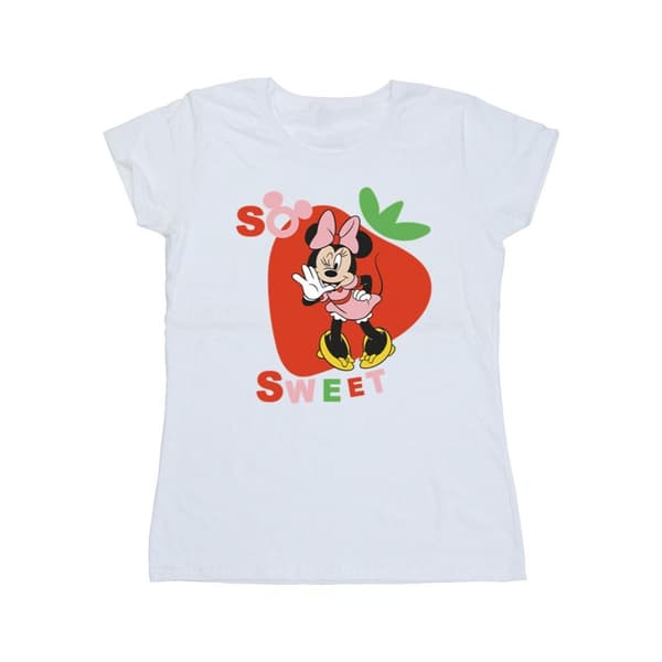 Disney Womens/Ladies Minnie Mouse So Sweet Strawberry Cotton T-Shirt