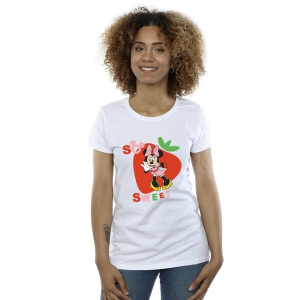 Disney Womens/Ladies Minnie Mouse So Sweet Strawberry Cotton T-Shirt