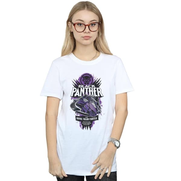 Marvel Womens/Ladies Black Panther Talon Fighter Badge Cotton Boyfriend T-Shirt