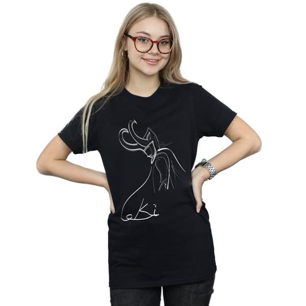Marvel Dam/Tjej Loki linjer bomull boyfriend t-shirt