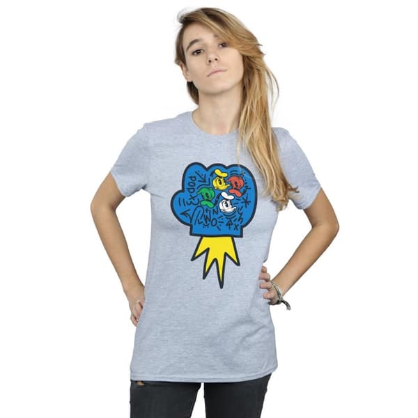 Disney Dam/Tjej Donald Duck Pop Fist Boyfriend T-shirt i bomull