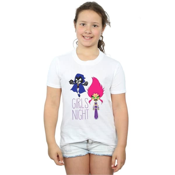 DC Comics T-shirt i bomull för flickor Teen Titans Go Girls Night