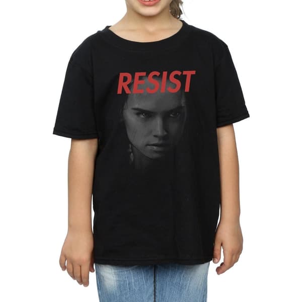 Star Wars Girls The Last Jedi Rey Face Cotton T-Shirt