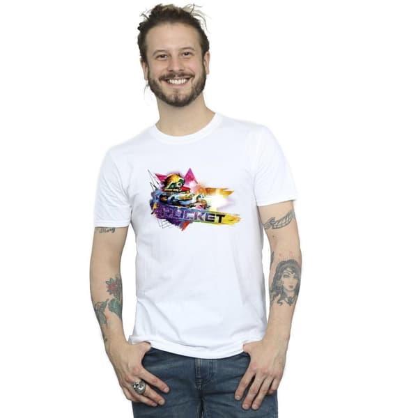Marvel Guardians Of The Galaxy Abstrakt Raket Tvättbjörn T-shirt