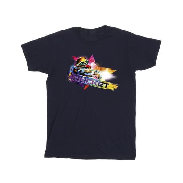 Marvel Guardians Of The Galaxy Abstrakt Raket Tvättbjörn T-shirt
